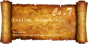 Csillag Talamér névjegykártya